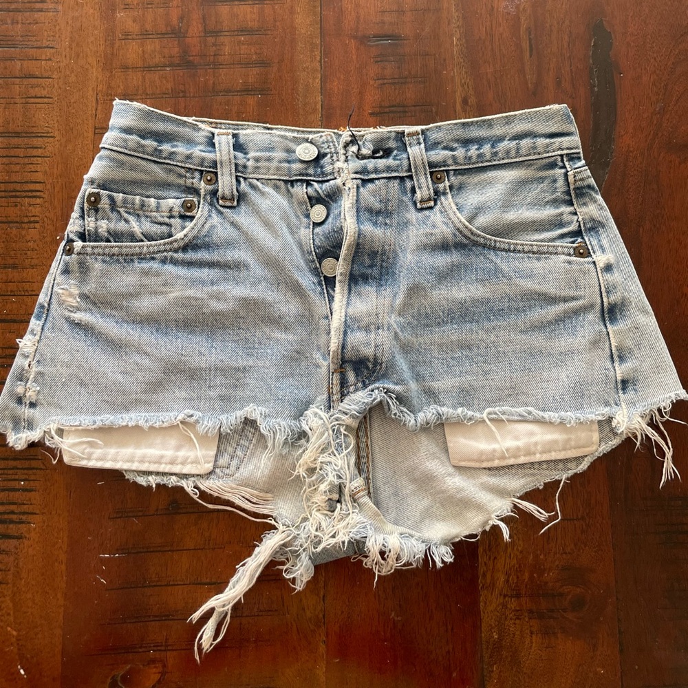 Distressed Levi’s shorts